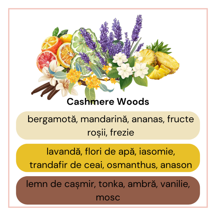 Difuzor de Cameră cu Bețișoare Cashmere Woods – Aromă Lemnoasă, Fructată & Florală | 100 ml [2]