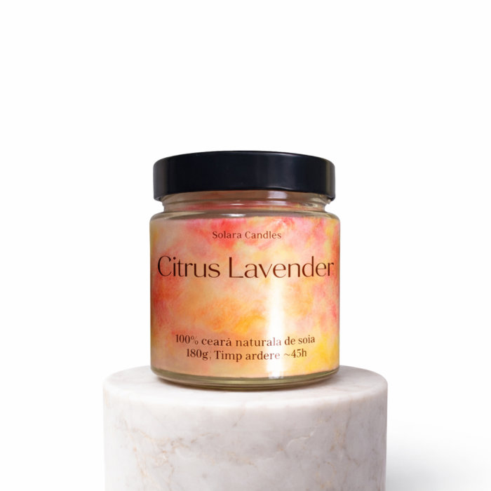 Lumanare parfumata din ceara de soia intr-un borcan cu capac negru [2]