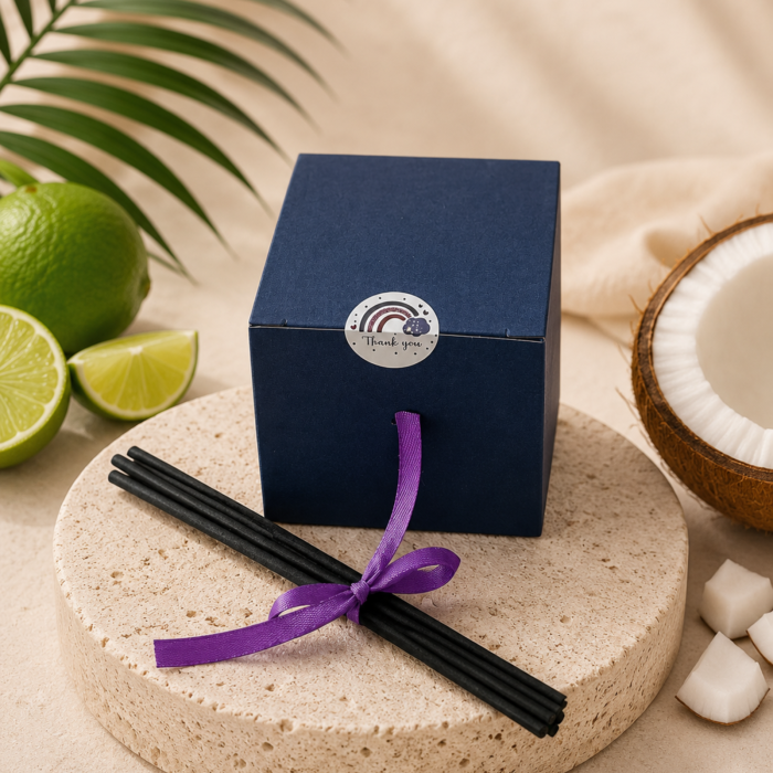 Odorizant camera betisoare TROPICAL BLANC, cocos si lime, 100ml recipient sticla, Solara Candles Cluj [3]