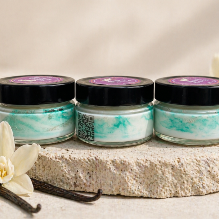 French Vanilla, marmura, verde, 90g, ardere 22 h, lumanare parfumata din ceara de soia, Solara Candles - Copie [2]