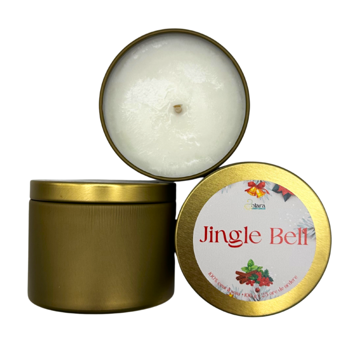 Lumanare parfumata din ceara de soia intr-un recipient metalic auriu mat [4]