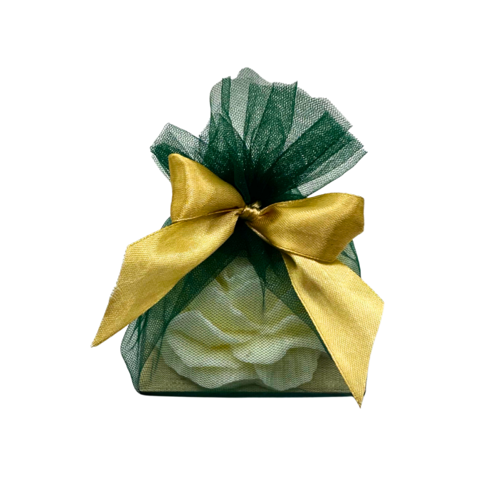 Lumanari parfumate in recipient de sticla cu bujor alb decorat cu auriu [2]