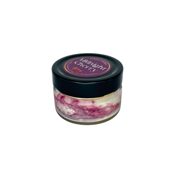 MIDNIGHT CHERRY, marmura, roz, mov,70g, ardere 20 h, lumanare parfumata din ceara de soia, Solara Candles [4]