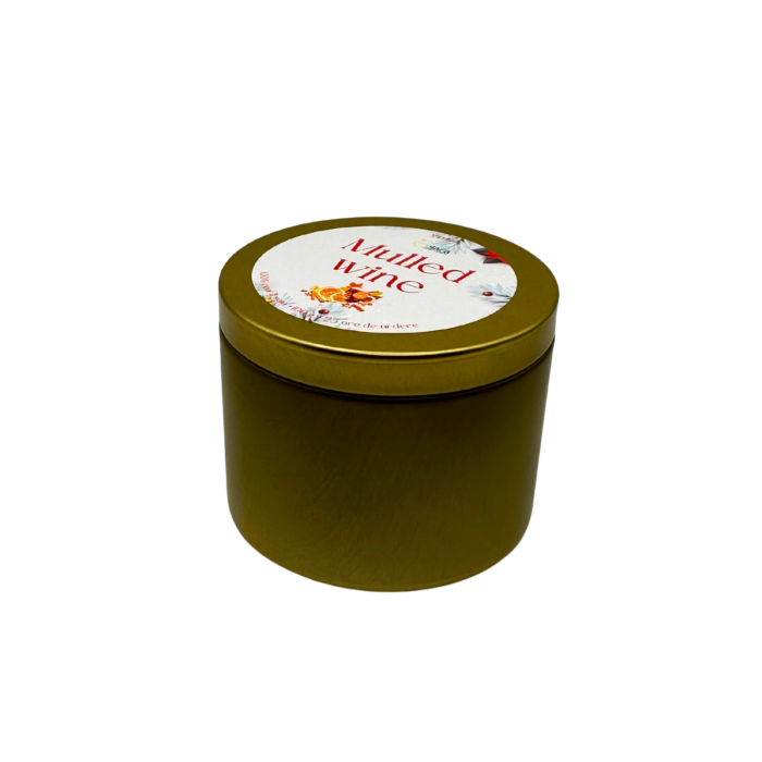 Lumanare parfumata din ceara de soia intr-un recipient metalic auriu mat [2]