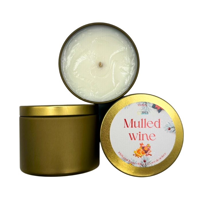 Lumanare parfumata din ceara de soia intr-un recipient metalic auriu mat [4]