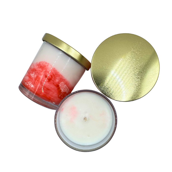 Lumanare parfumata din ceara de soia intr-un recipient de sticla transparenta [8]