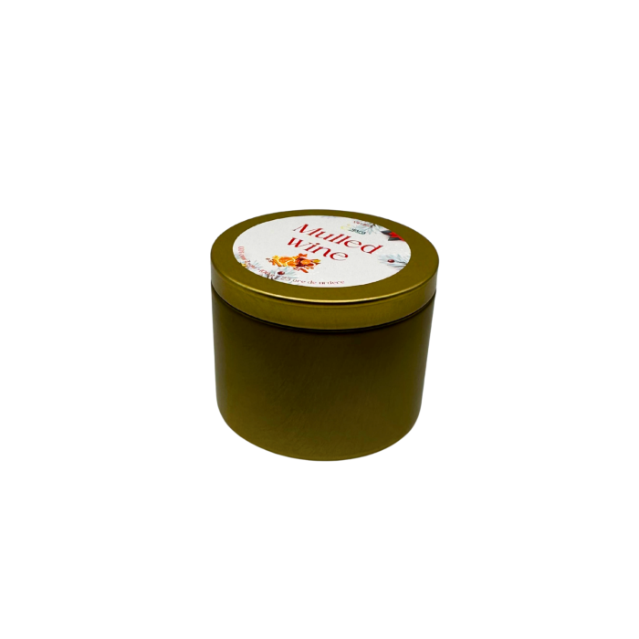 Lumanare parfumata din ceara de soia intr-un recipient metalic auriu mat [4]