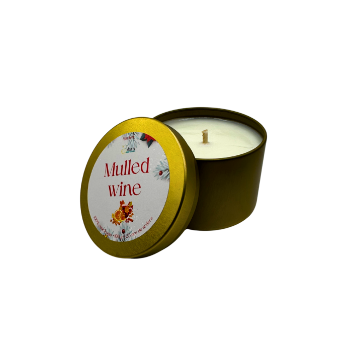 Lumanare parfumata din ceara de soia intr-un recipient metalic auriu mat [3]