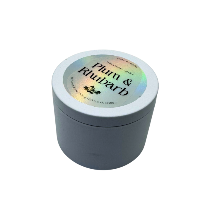 Lumanare parfumata din ceara de soia intr-un recipient metalic alb mat [3]