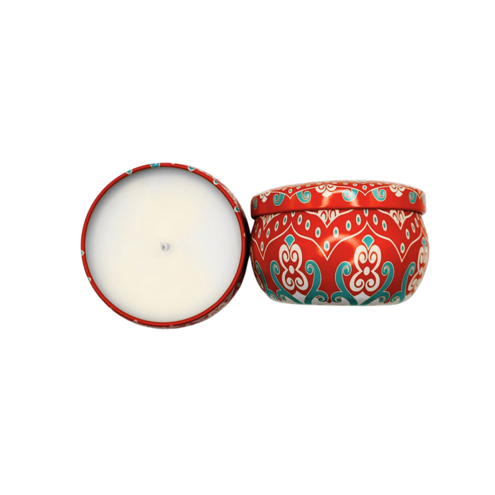 Lumanare parfumata din ceara de soia intr-un recipient colorat in stil marocan [4]