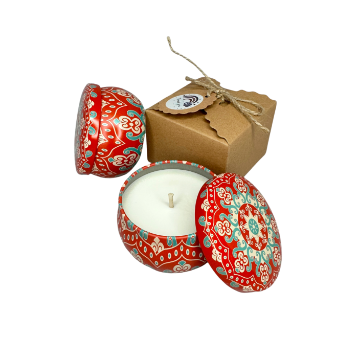 Lumanare parfumata din ceara de soia intr-un recipient colorat in stil marocan [5]