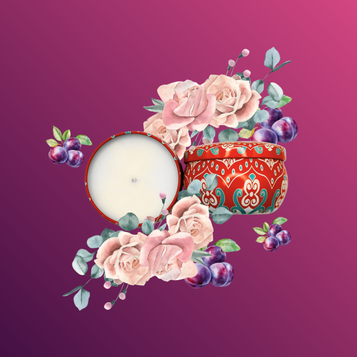 Lumanare parfumata din ceara de soia intr-un recipient colorat in stil marocan [2]