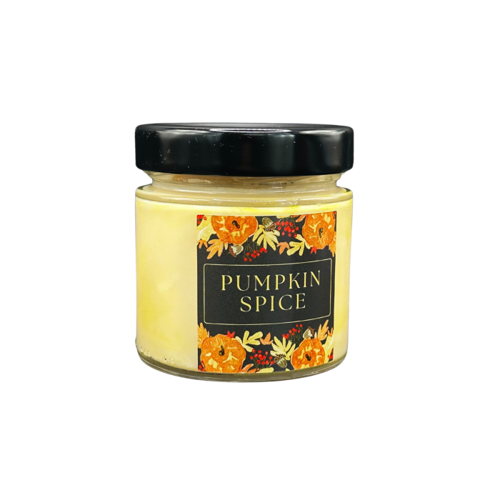 Lumanare parfumata din ceara de soia intr-un recipient de borcan cu capac negru [3]