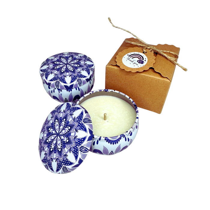 Lumanare parfumata din ceara de soia intr-un recipient colorat in stil marocan [5]