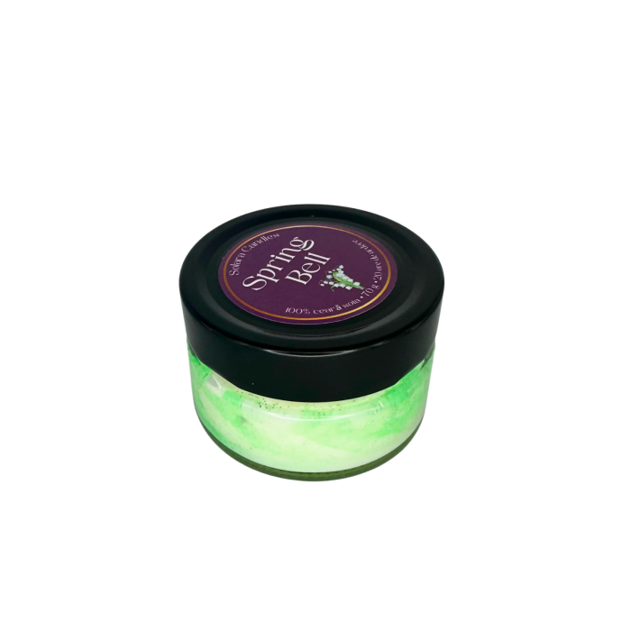SPRING BELL, efect marmura, verde, 70g, ardere 20 h, lumanare parfumata din ceara de soia, Solara Candles [3]