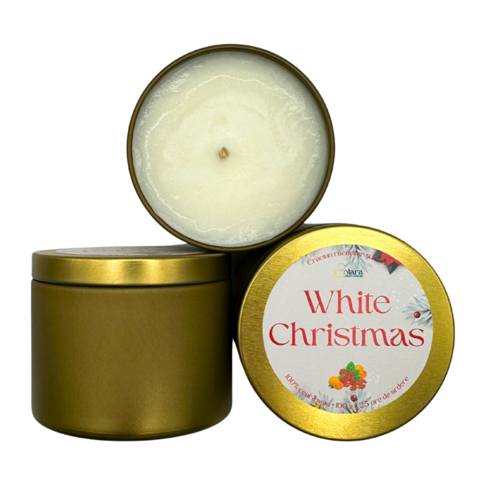 Lumanare parfumata din ceara de soia intr-un recipient metalic auriu mat [4]