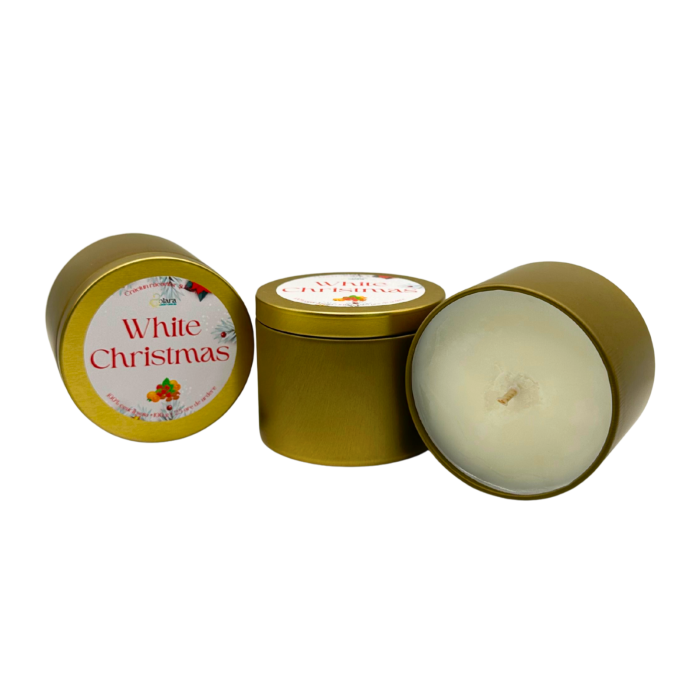 Lumanare parfumata din ceara de soia intr-un recipient metalic auriu mat [6]