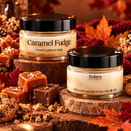 Dulce - Lumânare Parfumată Caramel Fudge – Aromă de Caramel, Fudge & Prăjitură | Gurmandă și Dulce