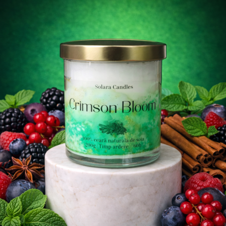 Lumanari parfumate - Lumanare parfumata din ceara de soia intr-un recipient de sticla transparenta