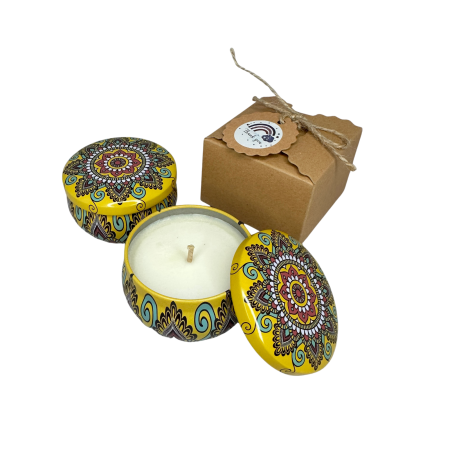 Lumanare parfumata din ceara de soia intr-un recipient colorat in stil marocan [4]