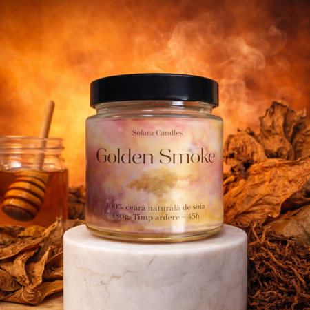 Accesorii decorative - Lumanare parfumata din ceara de soia intr-un borcan cu capac negru