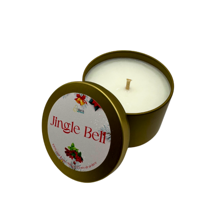 Lumanare parfumata din ceara de soia intr-un recipient metalic auriu mat [1]