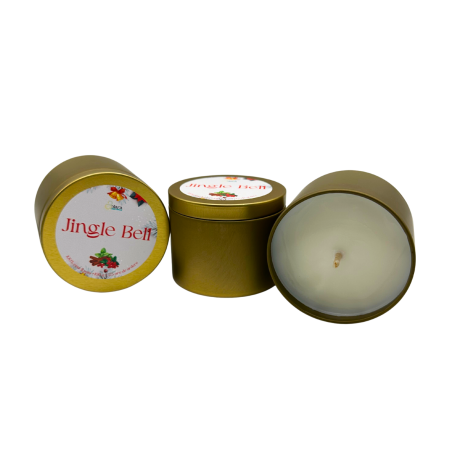 Lumanare parfumata din ceara de soia intr-un recipient metalic auriu mat [5]