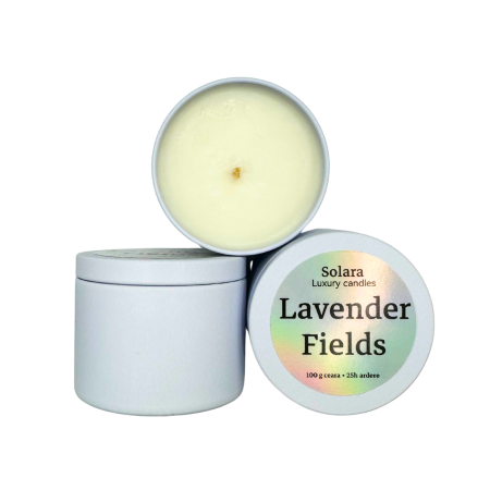 Lumanare parfumata din ceara de soia intr-un recipient metalic alb mat [3]