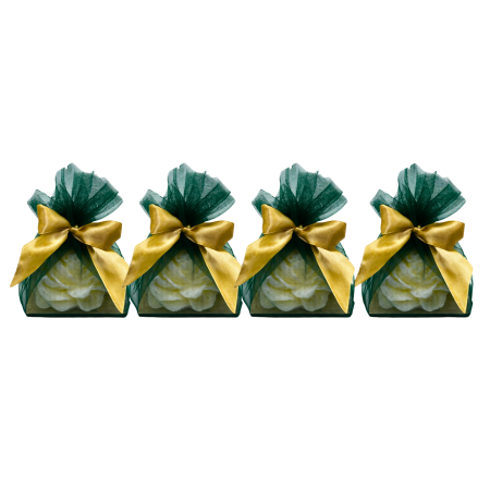 Mărturii - Lumanari parfumate in recipient de sticla cu bujor alb decorat cu auriu