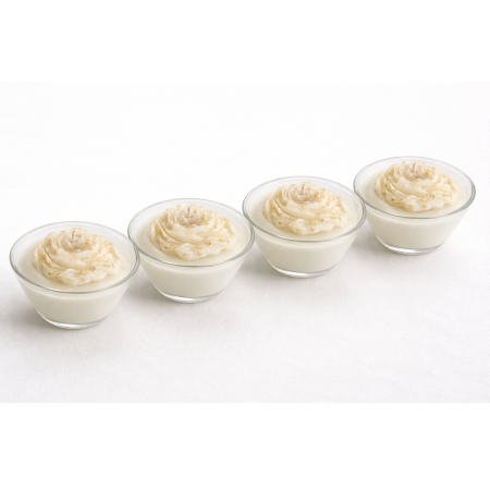 Mărturii - Lumanari parfumate in recipient de sticla cu bujor alb decorat cu auriu