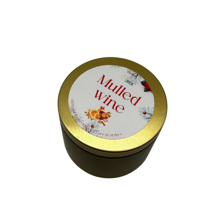 Lumanare parfumata din ceara de soia intr-un recipient metalic auriu mat [2]