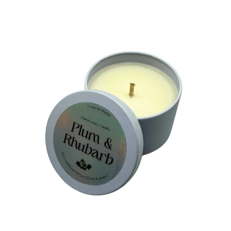 Lumanare parfumata din ceara de soia intr-un recipient metalic alb mat [1]