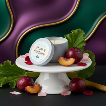 Metalice - Lumanare parfumata din ceara de soia intr-un recipient metalic alb mat