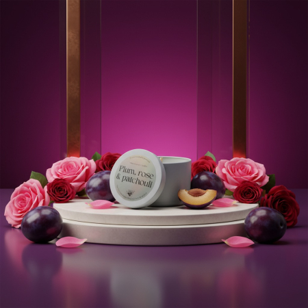 Metalice - Lumanare parfumata din ceara de soia intr-un recipient metalic alb mat