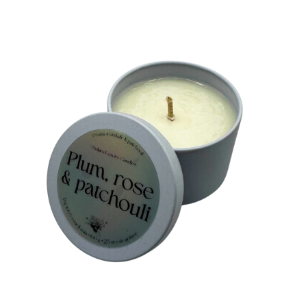 Lumanare parfumata din ceara de soia intr-un recipient metalic alb mat [1]