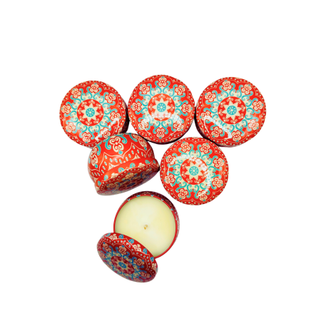 Lumanare parfumata din ceara de soia intr-un recipient colorat in stil marocan [6]