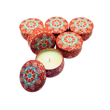 Lumanare parfumata din ceara de soia intr-un recipient colorat in stil marocan [5]