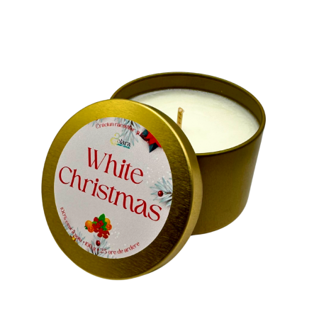 Lumanare parfumata din ceara de soia intr-un recipient metalic auriu mat [1]