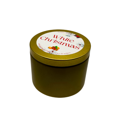 Lumanare parfumata din ceara de soia intr-un recipient metalic auriu mat [2]