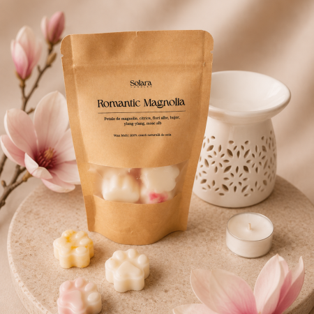 Ceara parfumata - WHITE SERENITY BAG, pachet cadou cu wax melt 50g, difuzor ceramic, lumanari pastila, Solara Candles