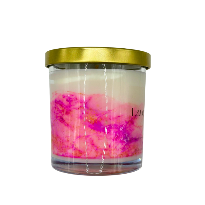 Lumanare parfumata Lavender Fields 200g sticla transparenta, lavanda, 60h ardere, ceara soia, Solara Candles [4]