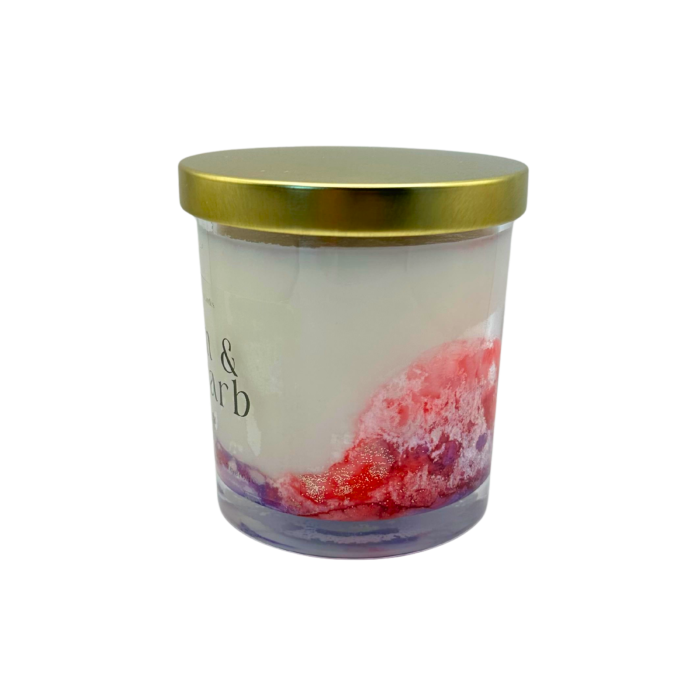 Lumanare parfumata Plum Rhubarb 200g recipient sticla transparenta, ceara soia naturala, Solara Candles [6]