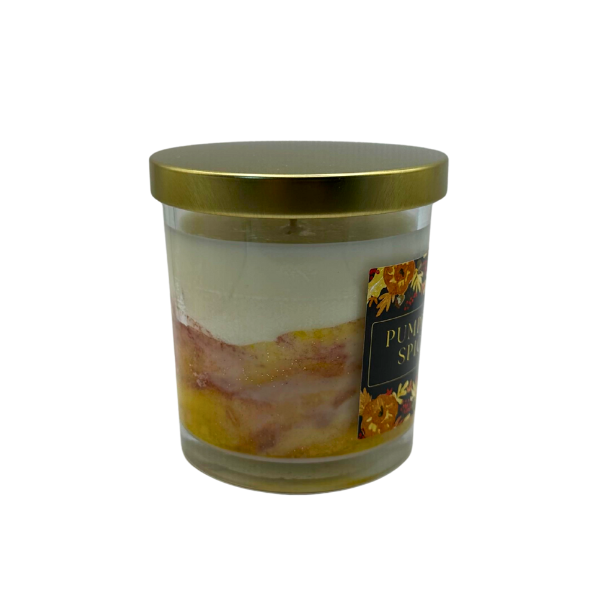 Lumanare parfumata Pumpkin Spice 200g sticla transparenta, scortisoara dovleac, ceara soia, Solara Candles [5]