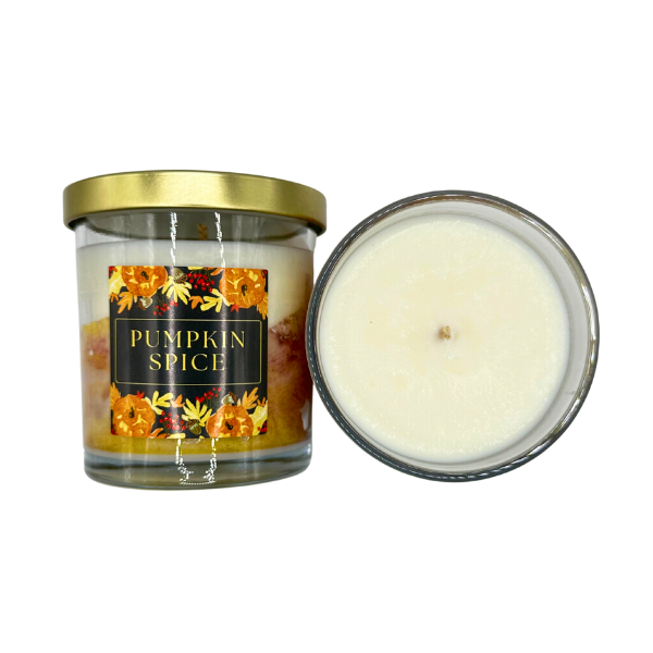 Lumanare parfumata Pumpkin Spice 200g sticla transparenta, scortisoara dovleac, ceara soia, Solara Candles [6]
