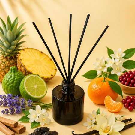 Fructate - Difuzor de Cameră cu Bețișoare Cashmere Woods – Aromă Lemnoasă, Fructată & Florală | 100 ml
