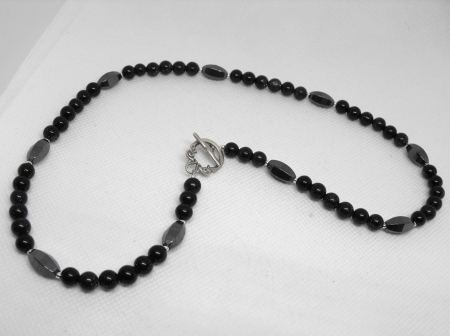 Pietre semipretioase - colier unicat piatra soarelui si hematit