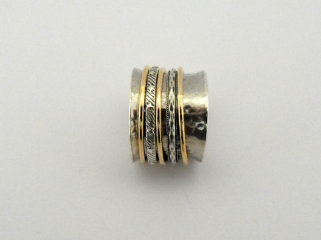 Argint si 14K Gold Filled - inel moving