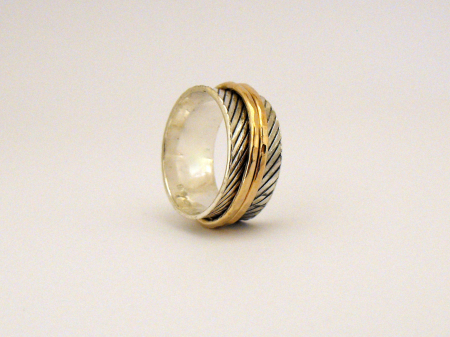 Argint si 14K Gold Filled - Inel moving