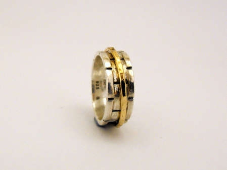 Argint si 14K Gold Filled - Inel moving