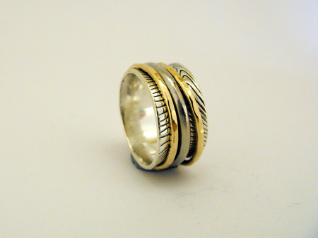 Argint si 14K Gold Filled - Inel moving